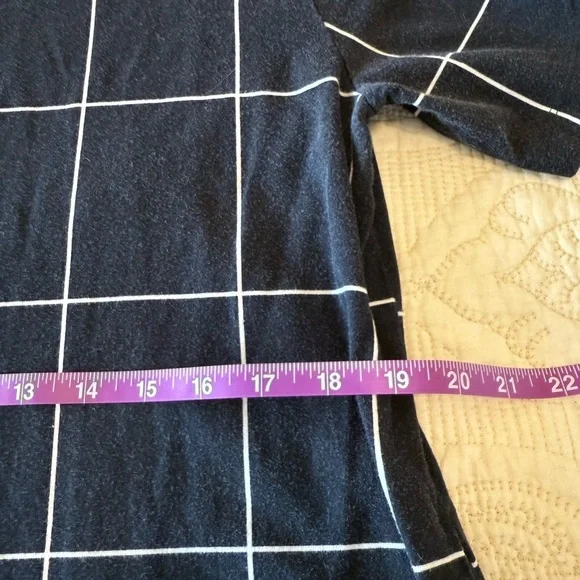 100% Cotton ELK black white grid t-shirt dress with pockets - women's 4 - Picture 2 of 7